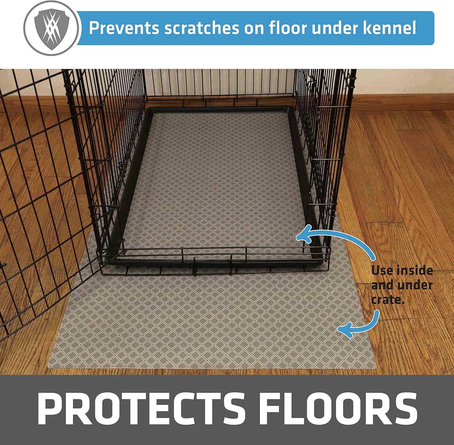 Drymate Dog Crate Mat Liner, Absorbs Urine, Waterproof, Non-Slip, Washable Puppy Pee Pad for Kennel Training - Use Under Pet Cage to Protect Floors, Thin Cut to Fit Design (USA Made) (Taupe)(29”x48”)