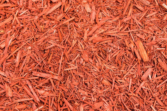 Premium Red Wood Mulch for Indoor, Patio, Potting Media, Gardens, Lawns, and Landscaping (0.2 CF - 4.8 L - 5 QTS)