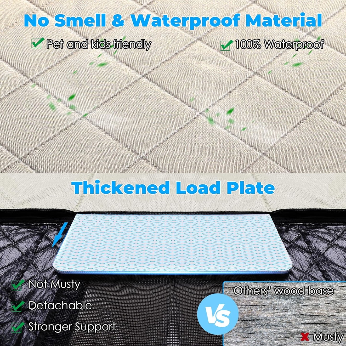 URPOWER Back Seat Extender for Dogs - Hard Bottom Dog Car Seat Cover Holds 400 lbs, Waterproof Dog Hammock Dogs Bed for Cars, SUVs & Small Trucks, Pet Backseat Protector with Mesh Window & Large Space