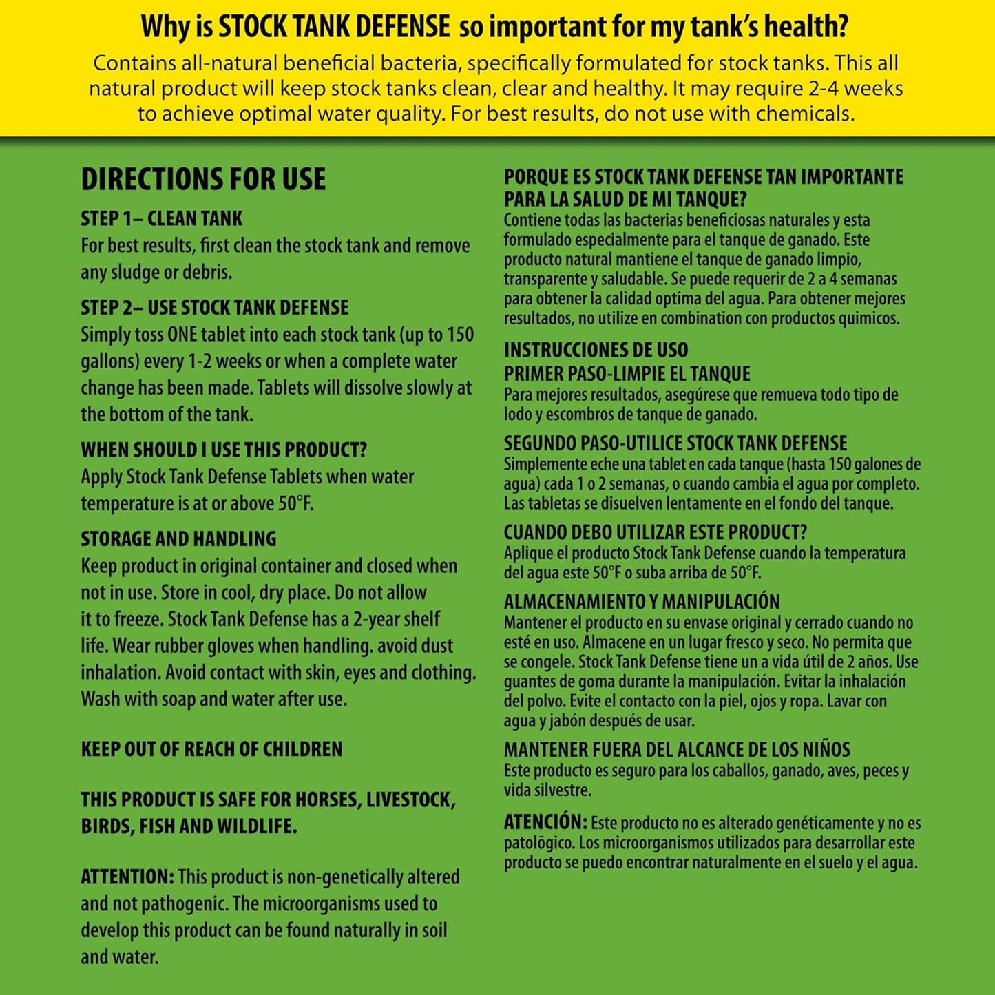 Airmax Stock Tank Defense, Livestock Water Trough Cleaner, Clean Drinking Tanks for Horse, Cattle, Goat & Chicken, Safe & Easy-to-Use Cleaning Tablet Treatment for Farming & Agricultural Use, 6 Tabs