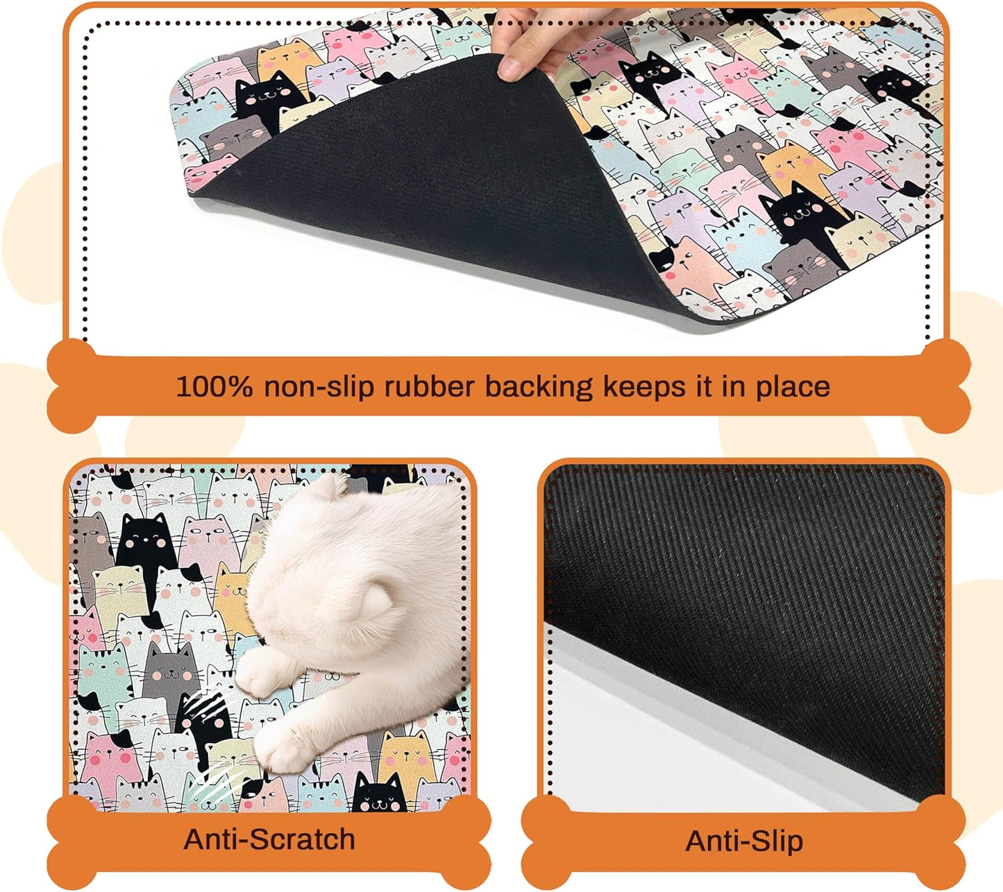 Pet Feeding Mat for Floors Waterproof Dog Mat for Food and Water Absorbent Quick Dry Non Slip mat for Cat Bowls