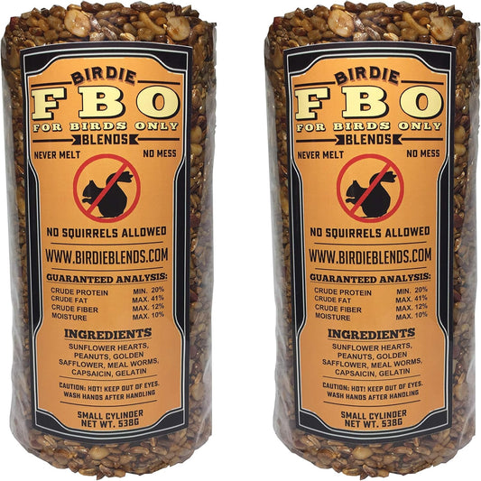 FBO: for Birds Only Wild Bird Seed 4" Cylinders - Squirrels Don't Like It! (2 - 4" Cylinders)