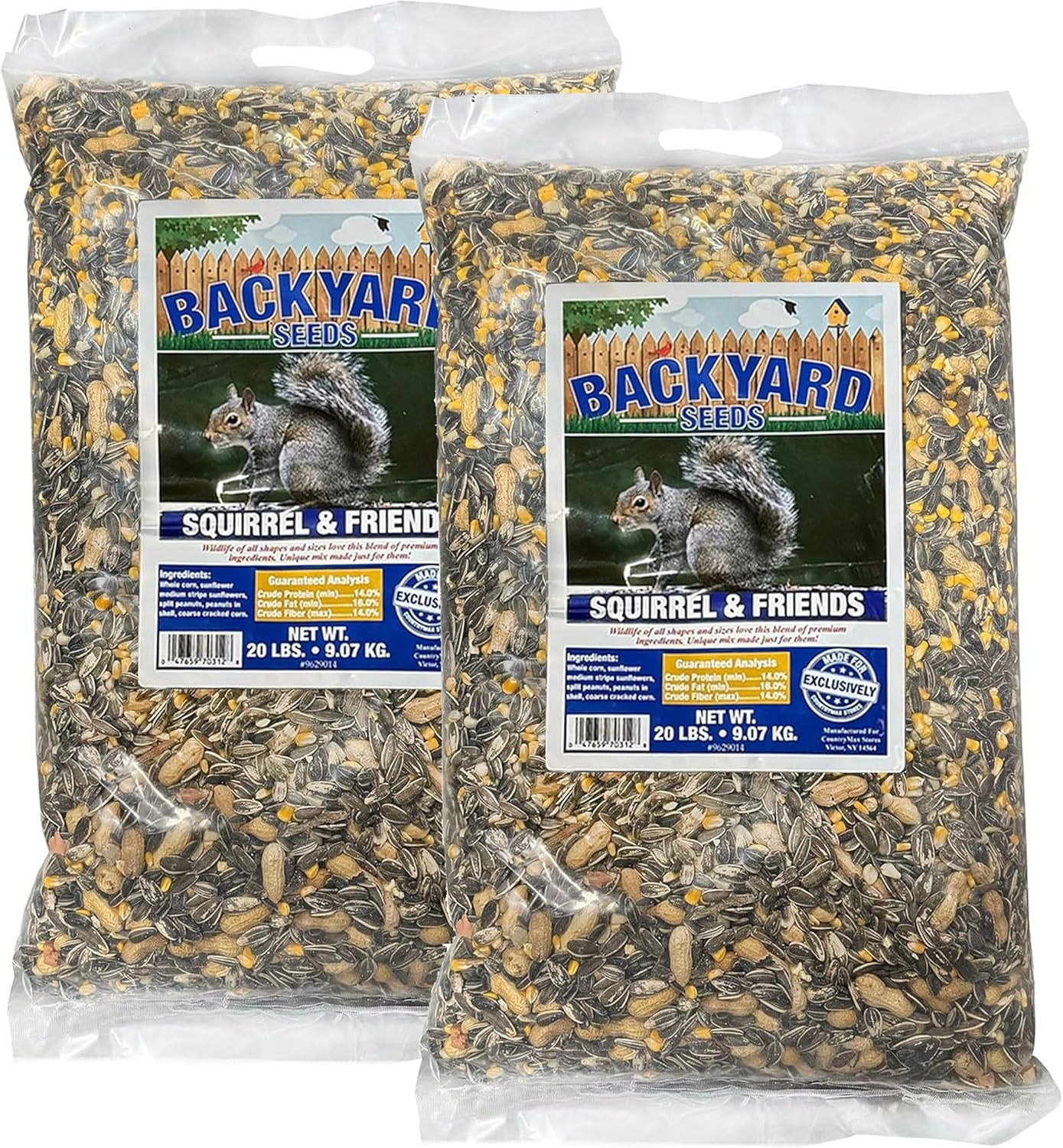 Backyard Seeds Squirrel and Friends Wildlife Feed – Non-GMO Mix for Squirrels, Deer, Birds, Rabbits, Chipmunks & More – All-Natural Backyard Animal Food (40 Pounds)