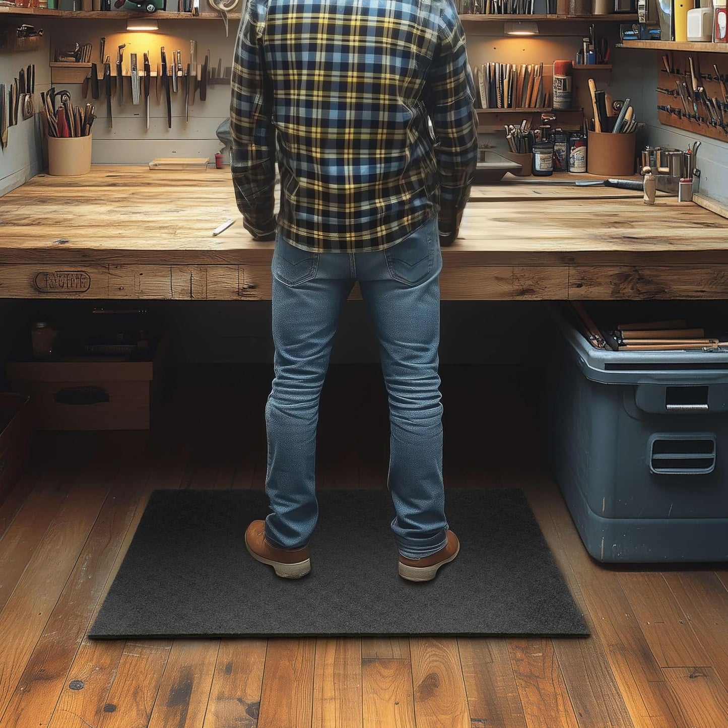 Mohawk Home Heavy Duty Rubber Stall Mat - Gym Floor- Under Dog Crate - All Purpose Utility 2'x3' - 1/2" Thick(Pack of 3)