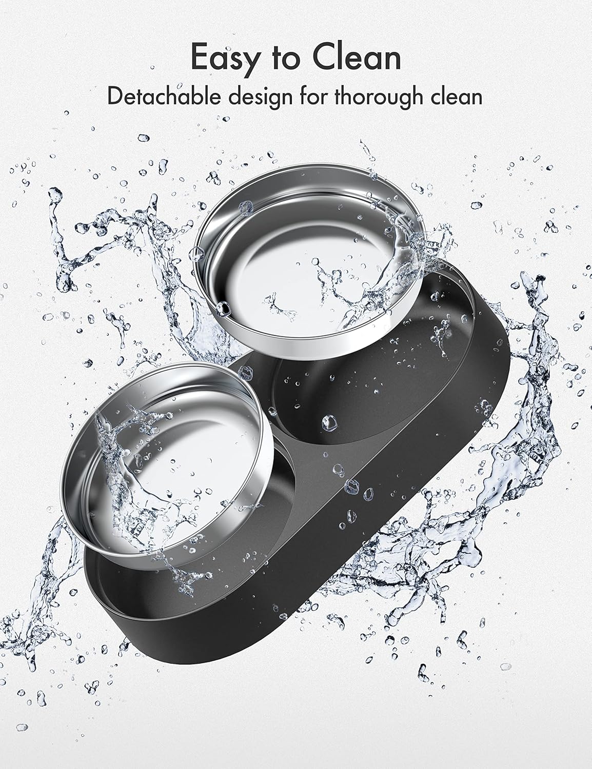 PETLIBRO Pet Food Splitter with Stainless Steel Bowls, Automatic Cat Feeder Bowls for Two Cats or Dogs, Suitable for PETLIBRO Automatic Cat Feeder PLAF005, PLAF006, PLAF103, PLAF203