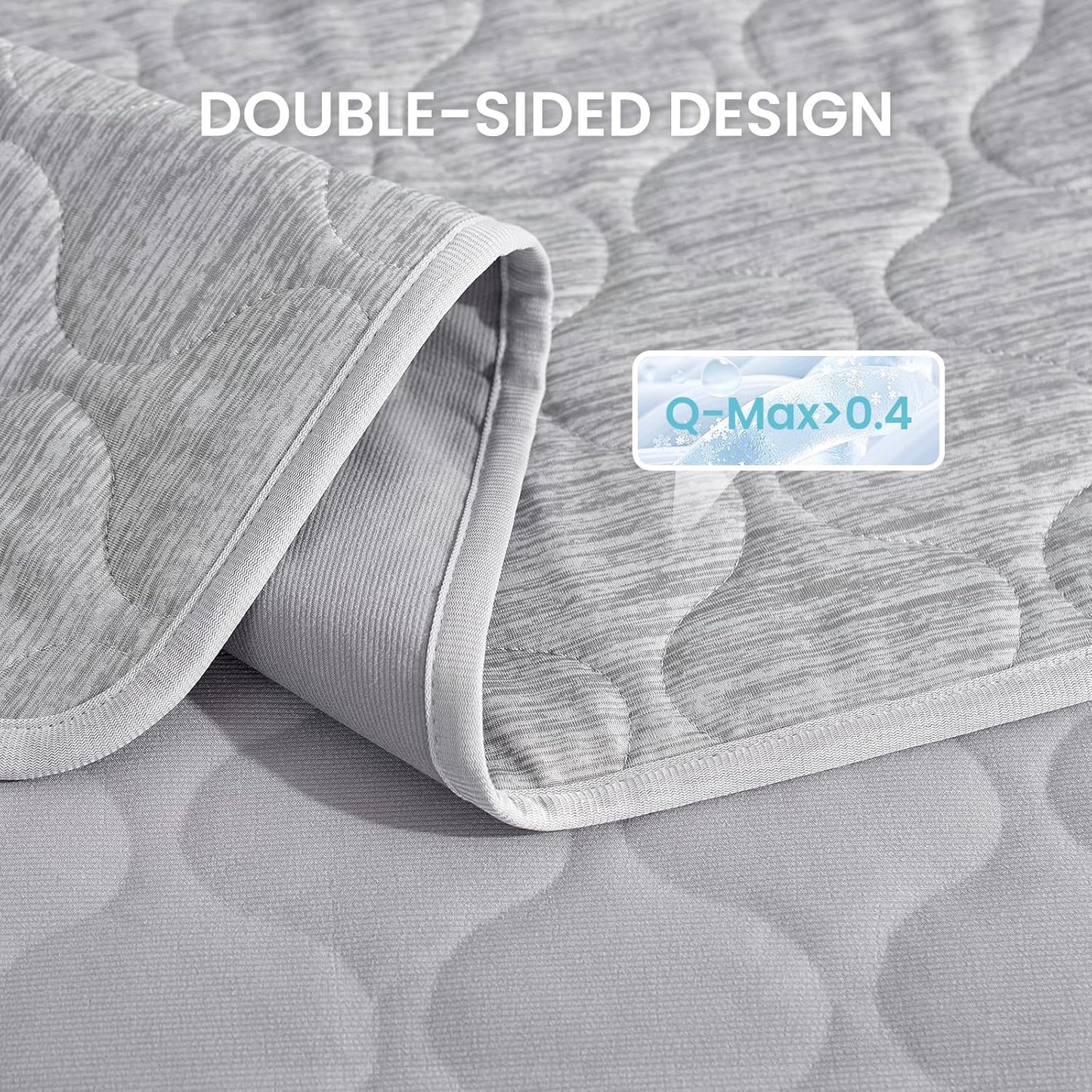 Cozy Bliss Leakproof Cooling Blanket for Medium Dogs – Q-Max>0.4, Durable & Washable Dog Cooling Mat for Hot Weather, Soft Pet Throw & Couch Protector for Dogs & Cats, 30x40 Inch, Heather Silver Grey