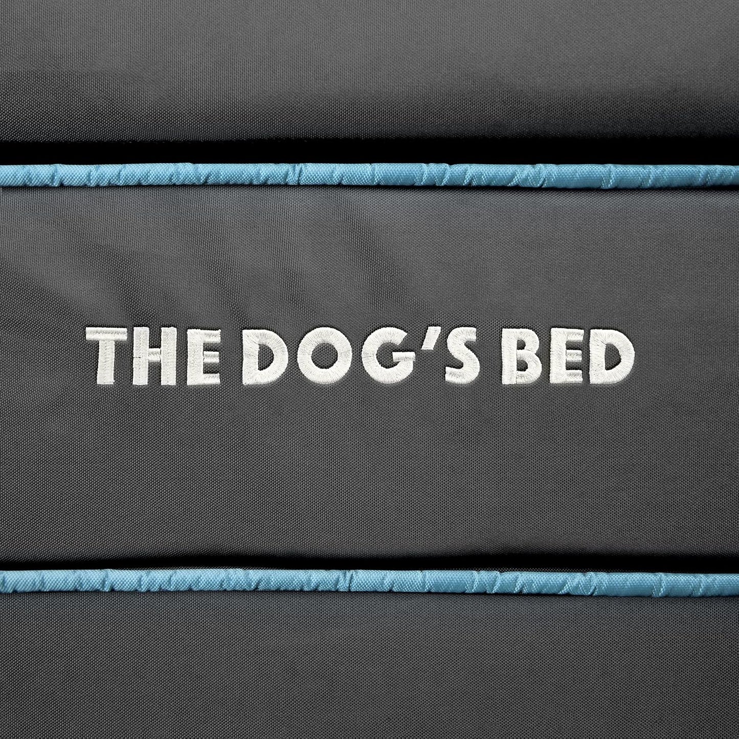 The Dog’s Bed Orthopedic Headrest Dog Bed Large Grey with Blue Trim, Memory Foam, Pain Relief for Arthritis, Hip & Elbow Dysplasia, Post Surgery, Veterinary Approved, Waterproof Washable Cover